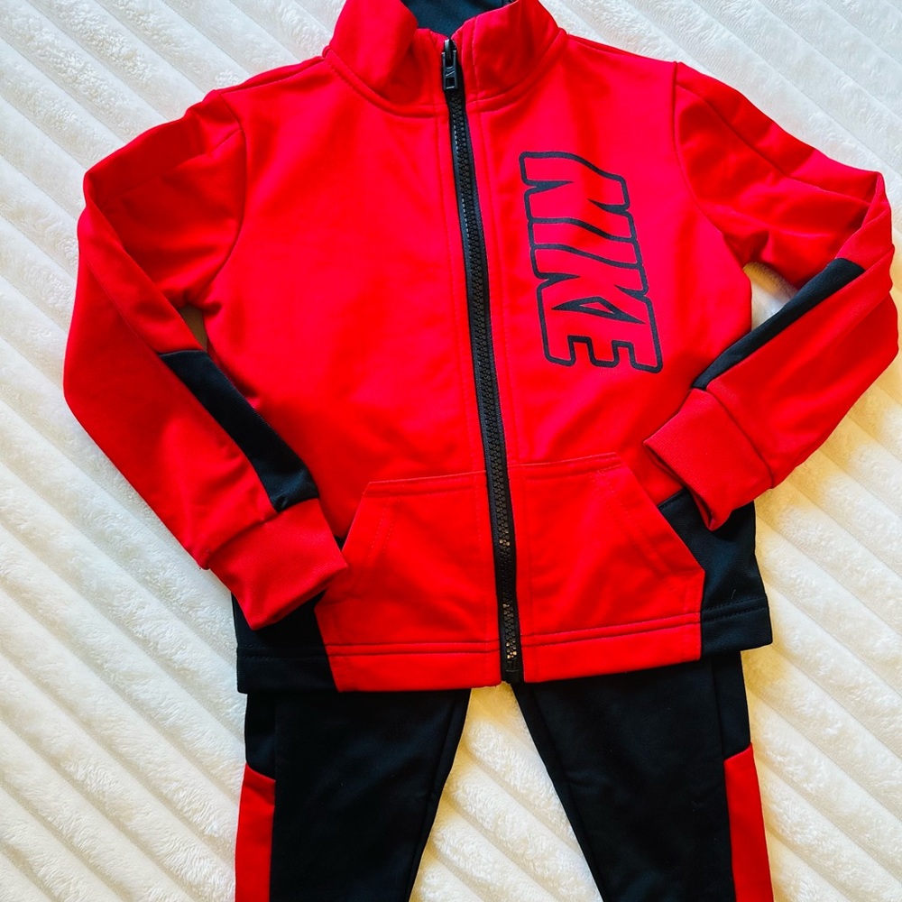 Nike Red and Black Zip-Up Jacket